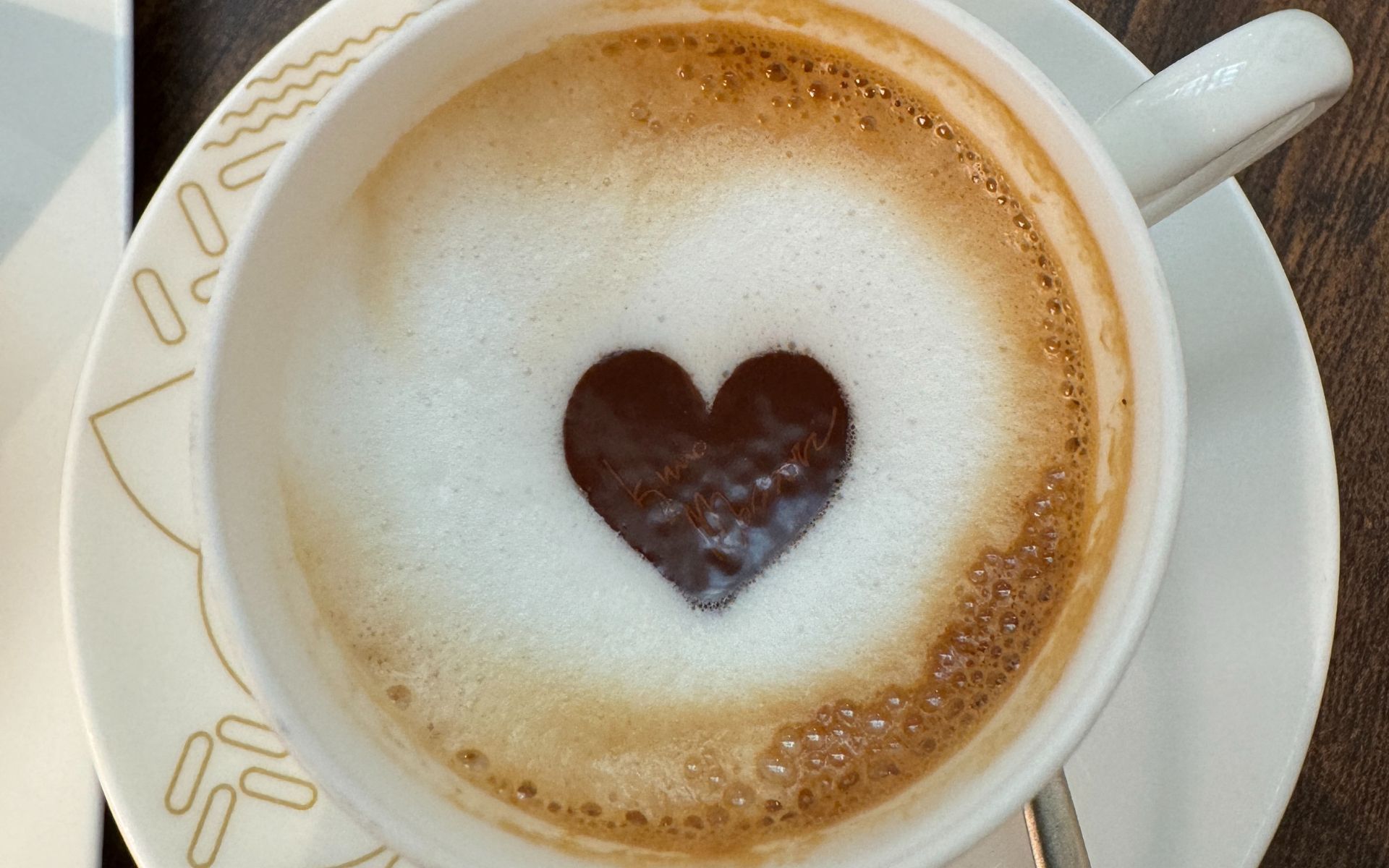 Cappuccino with chocolate heart