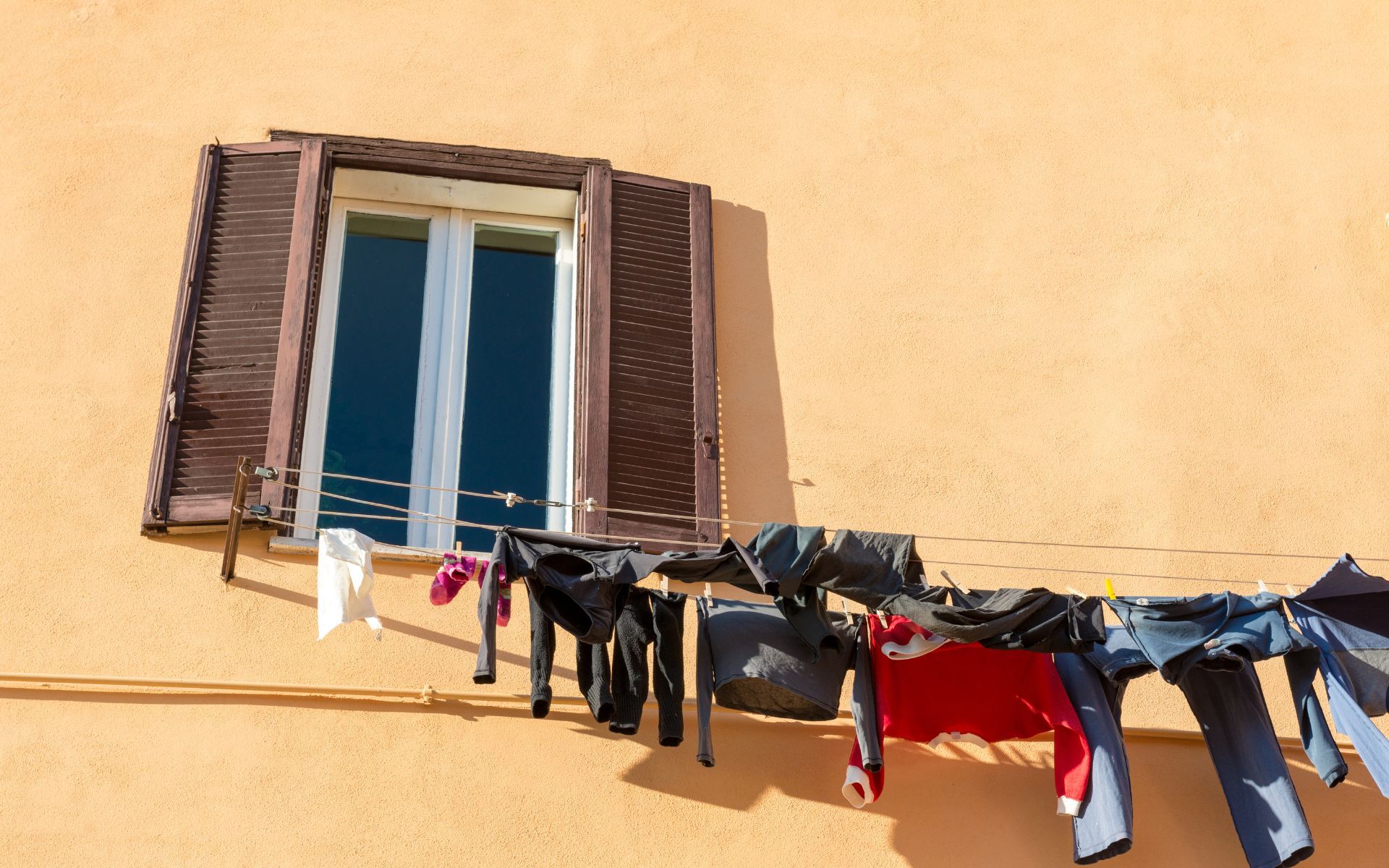Clothes hanging to dry