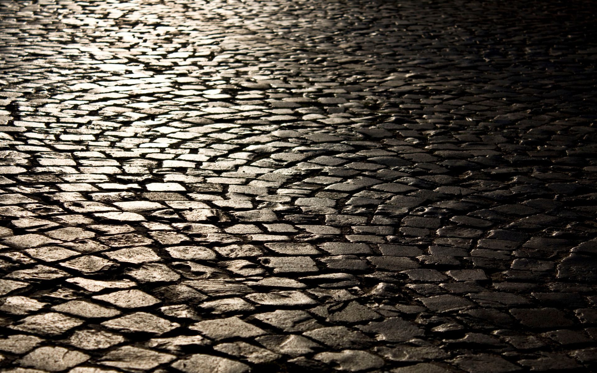 Cobblestone at dawn in Rome