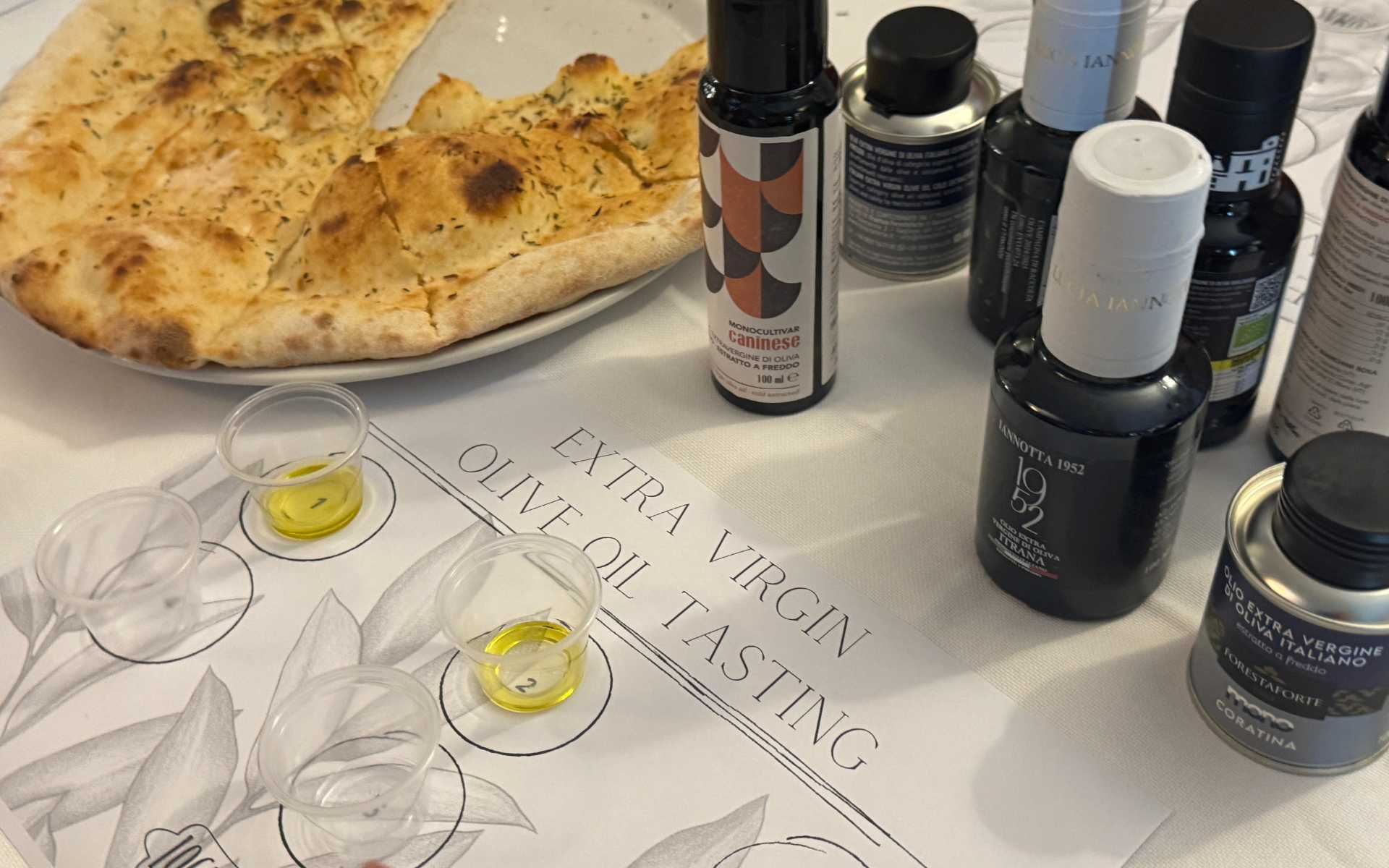 White pizza and oils