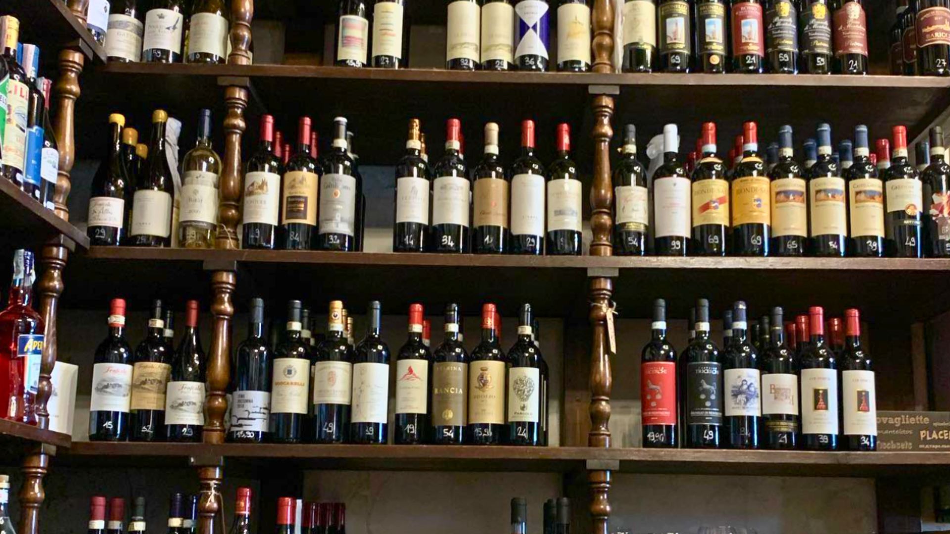 Many bottles of wine