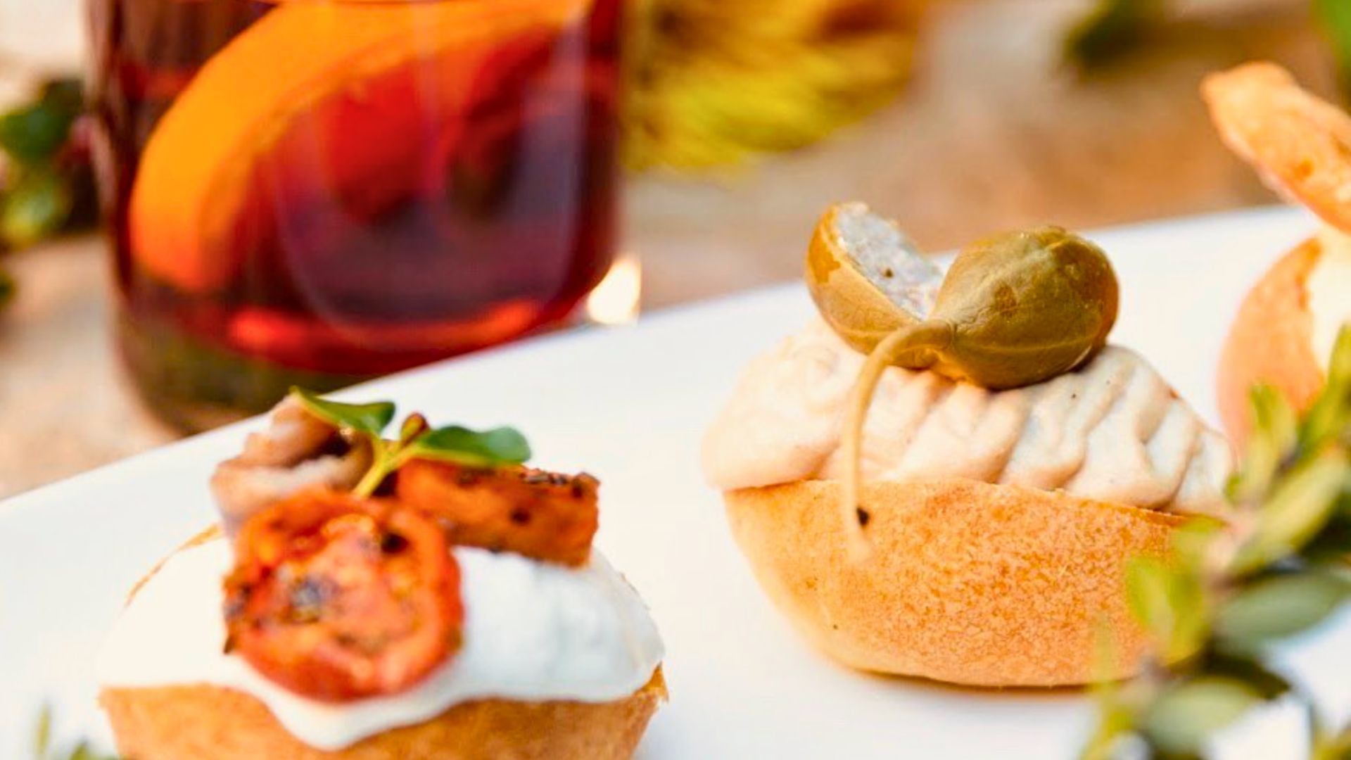 little sandwiches and negroni